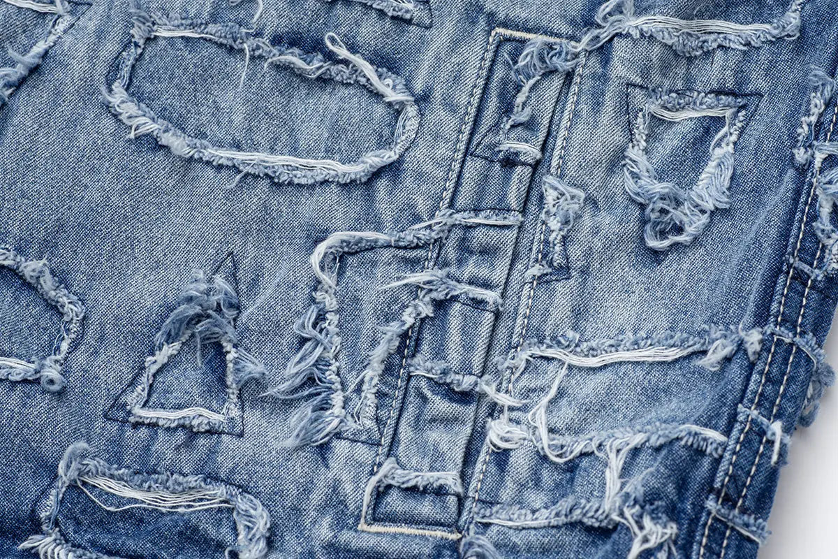 Alida Burnout Denim Jacket Alphastyle