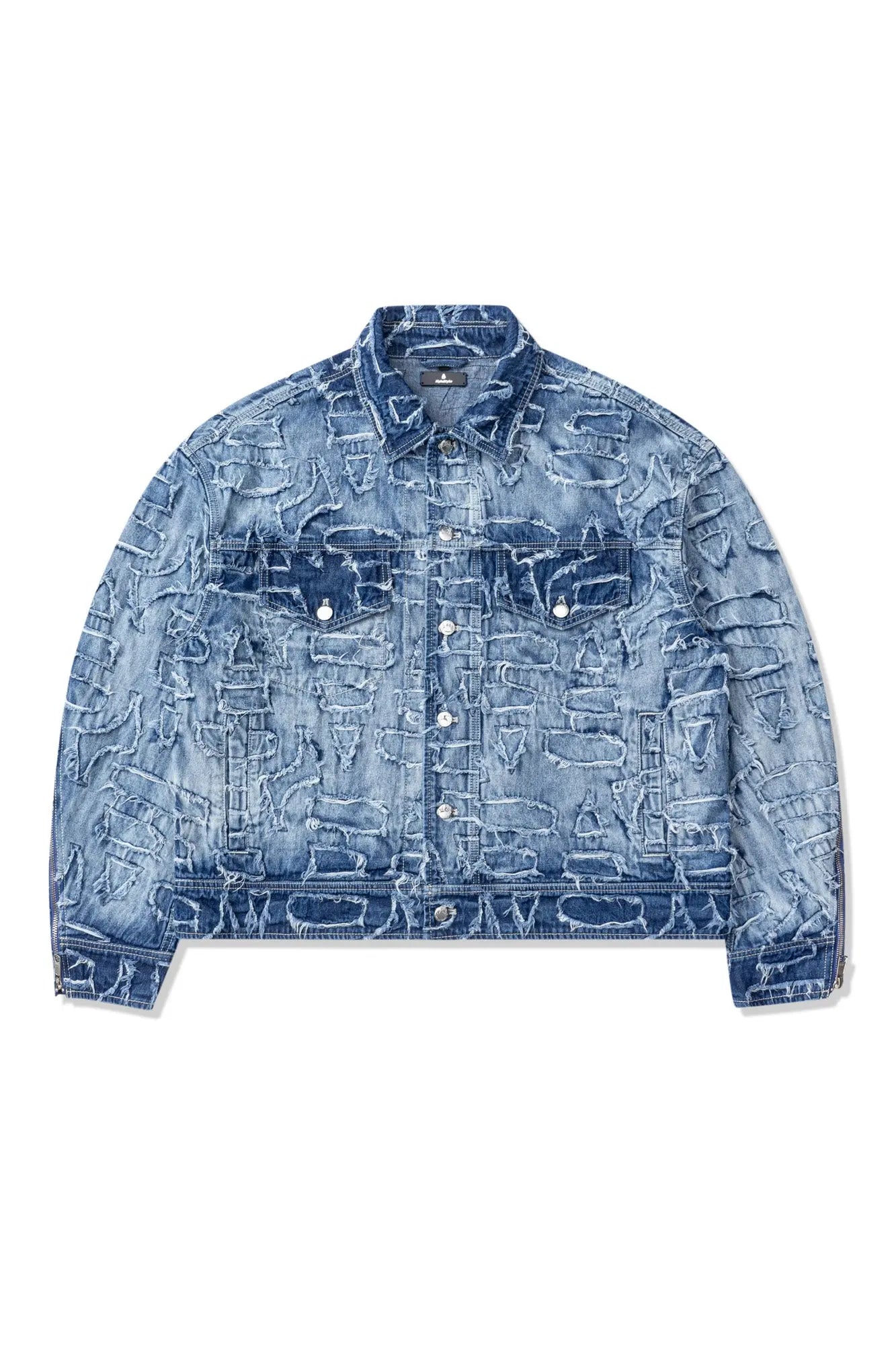 Alida Burnout Denim Jacket Alphastyle