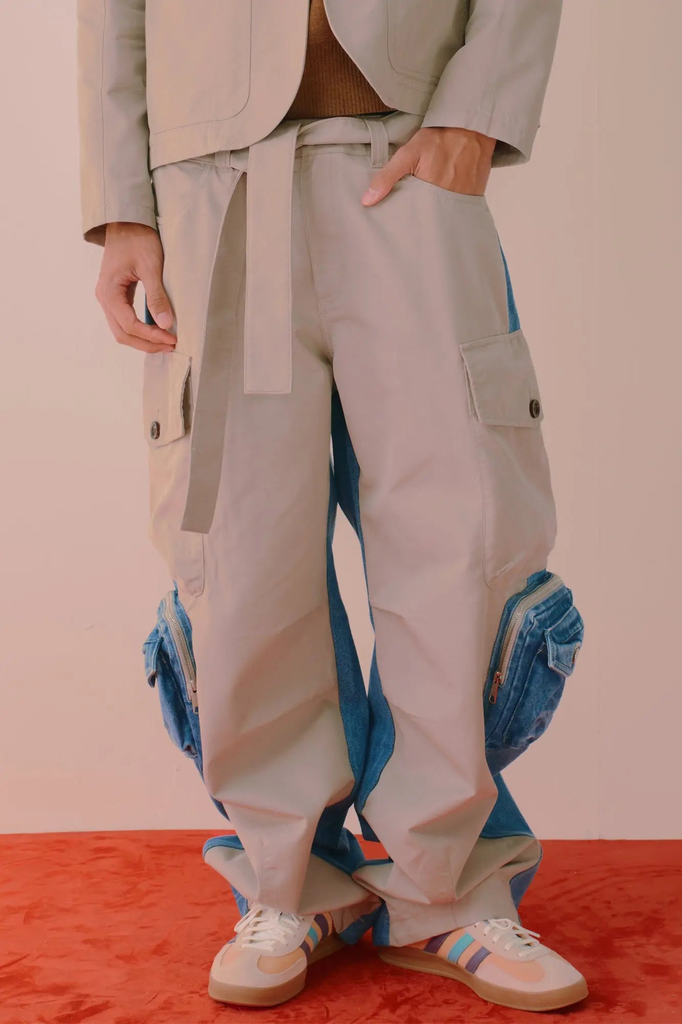 Lubec Wide Leg Belt Pants AlphaStyle