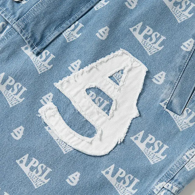 Wiley Printed Denim Overall AlphaStyle