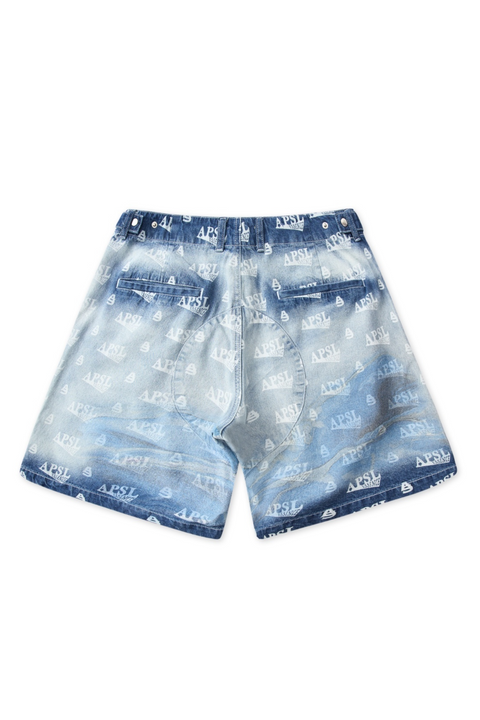 Huron Bleached Denim Shorts - AlphaStyle