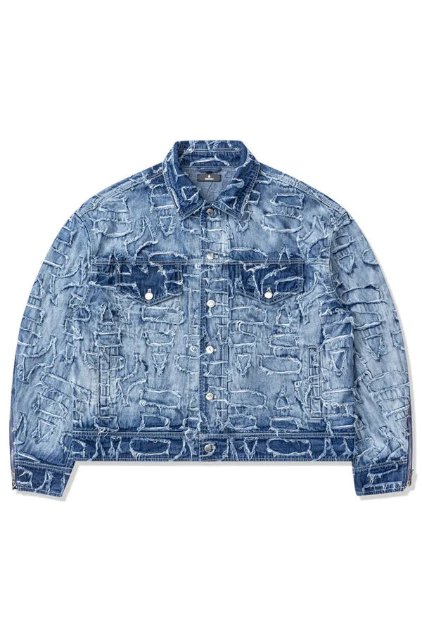 Alida Burnout Denim Jacket Alphastyle