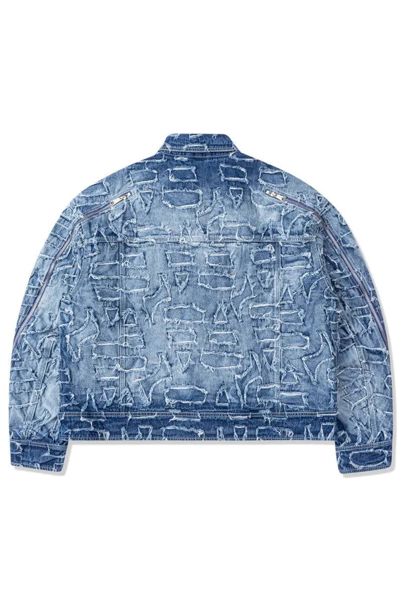 Alida Burnout Denim Jacket Alphastyle