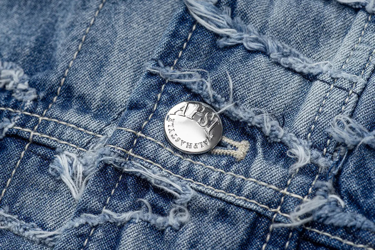 Alida Burnout Denim Jacket Alphastyle