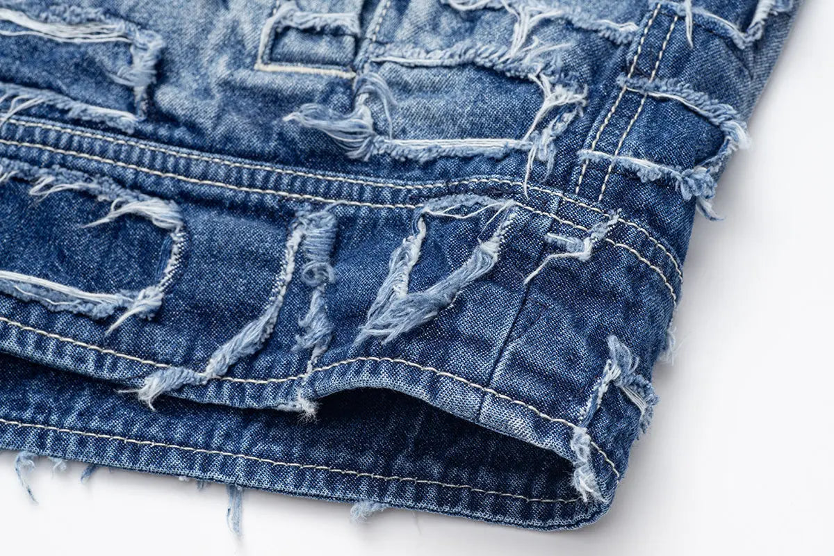 Alida Burnout Denim Jacket Alphastyle