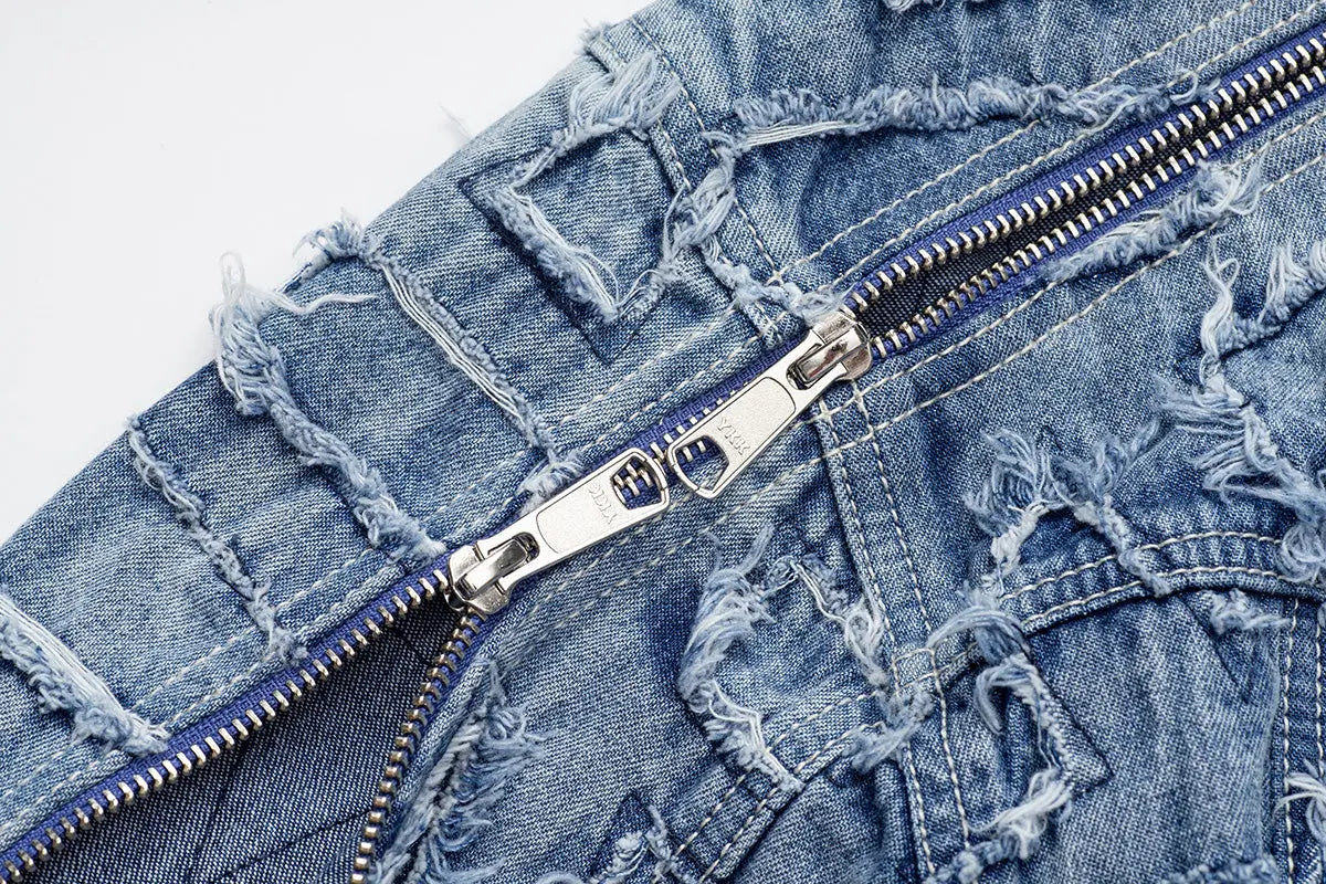 Alida Burnout Denim Jacket Alphastyle