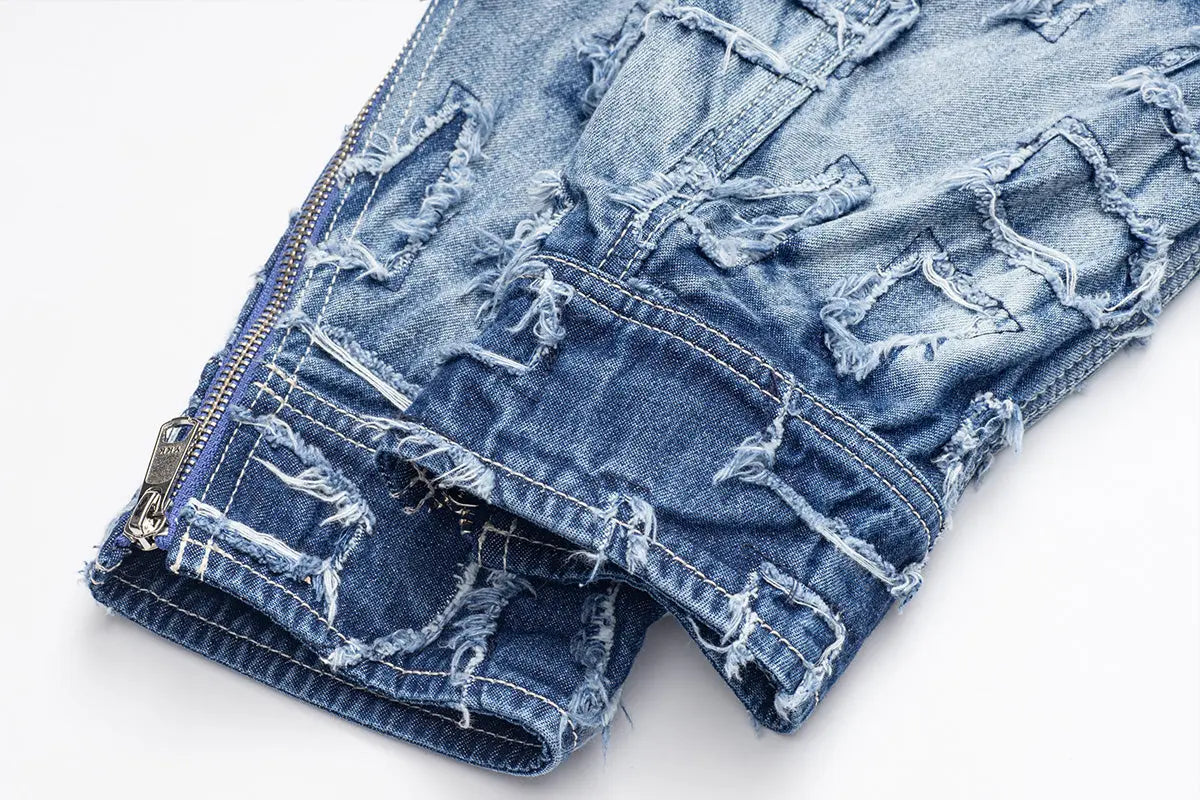 Alida Burnout Denim Jacket Alphastyle