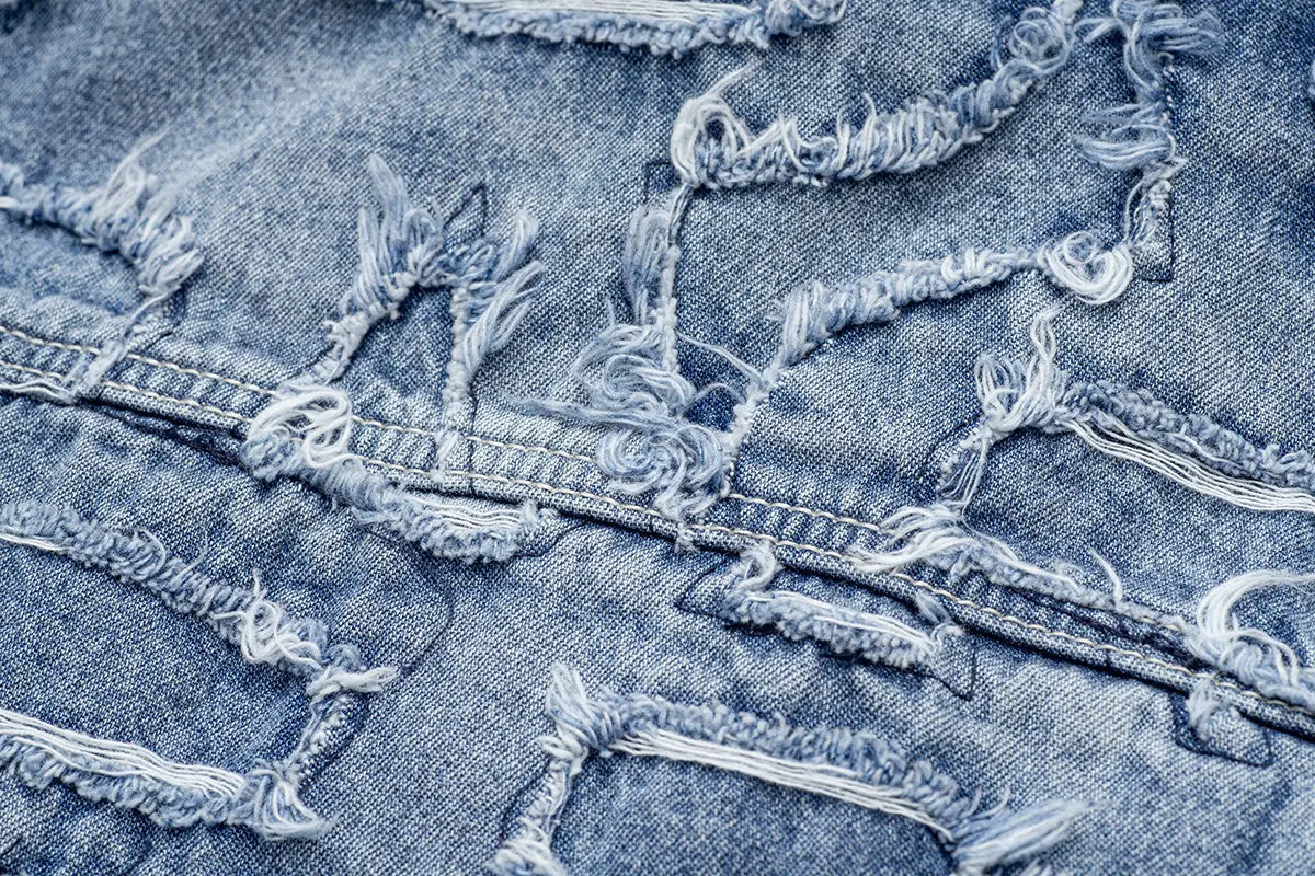 Alida Burnout Denim Jacket Alphastyle