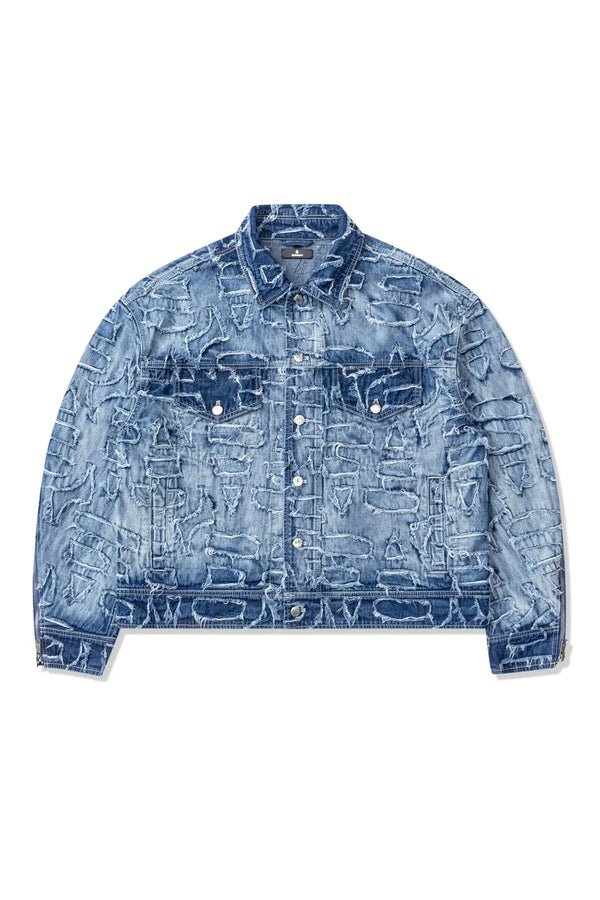 Alida Burnout Denim Jacket Alphastyle