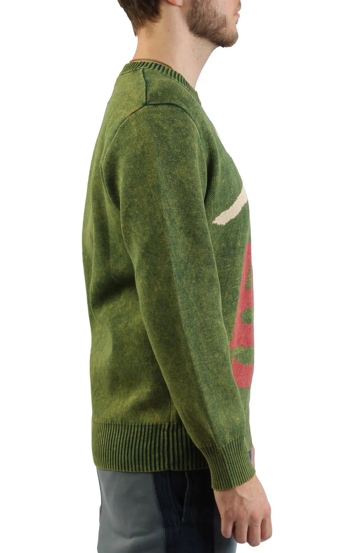 90s STONE  Oversized Knit グリーンエッジ Elkhead Knitted Sweater - AlphaStyle