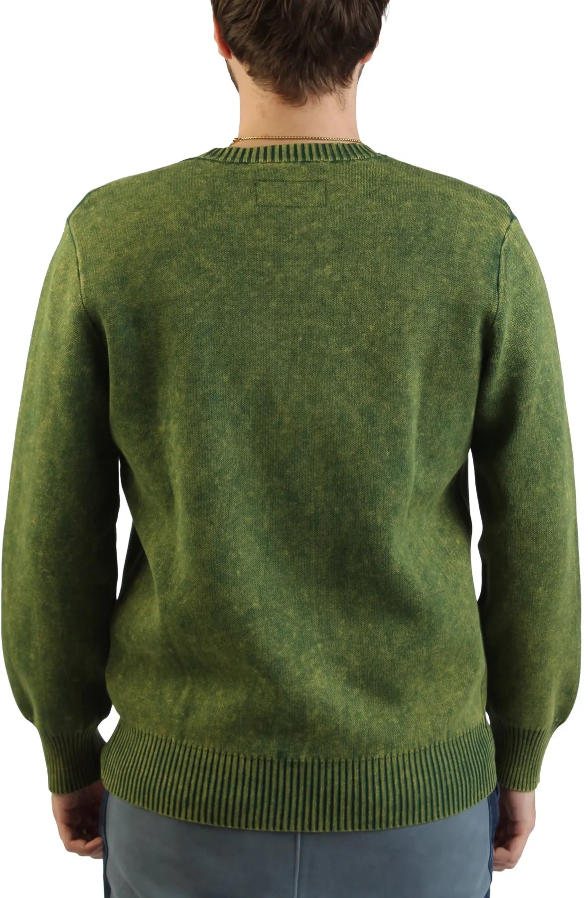 90s STONE  Oversized Knit グリーンエッジ Elkhead Knitted Sweater - AlphaStyle