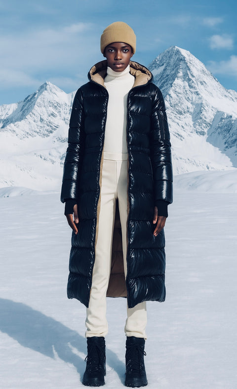 River Reversible Hooded Long Down Jacket [Women's]