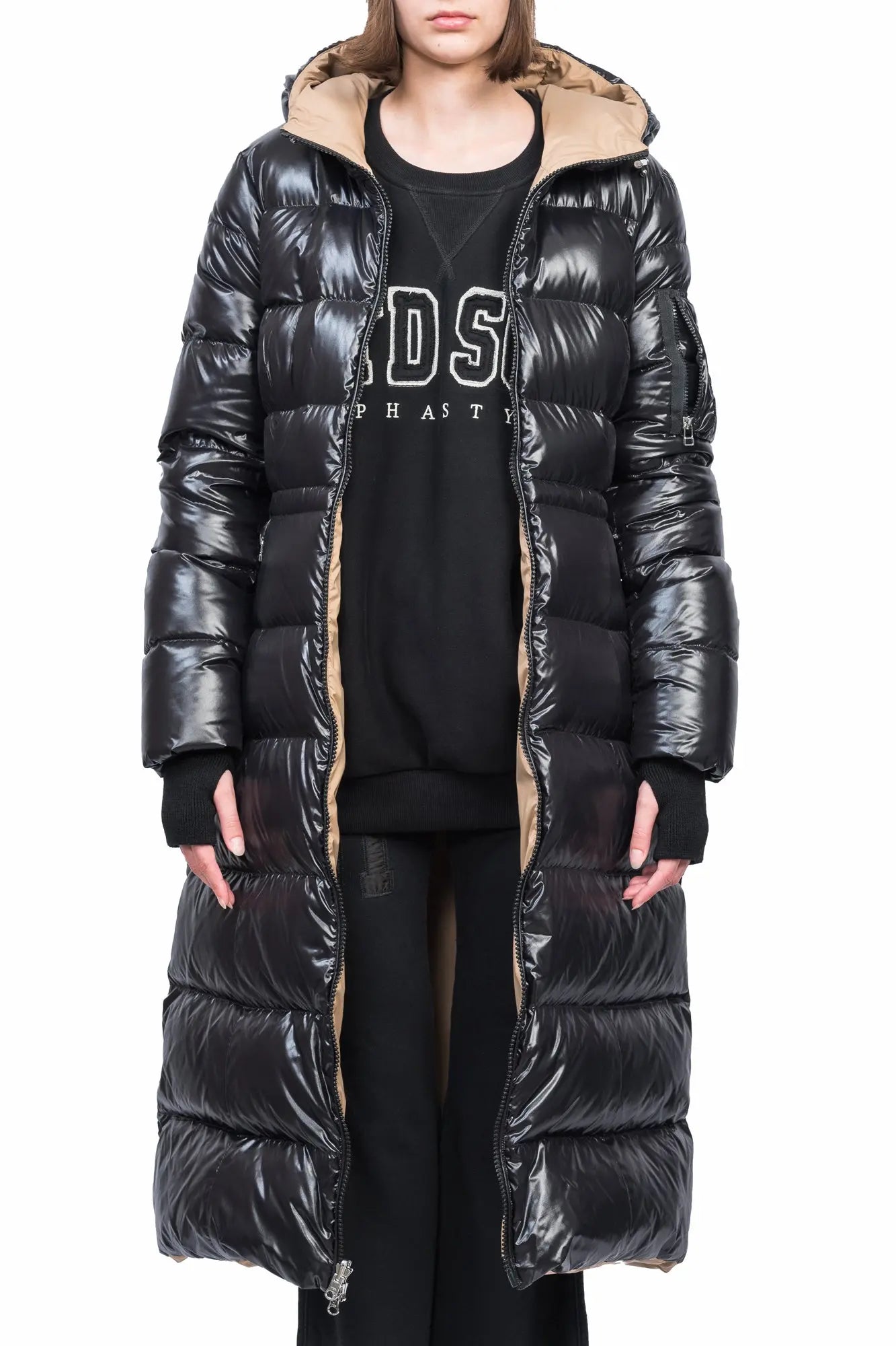 River Reversible Hooded Long Down Jacket [Women's] AlphaStyle